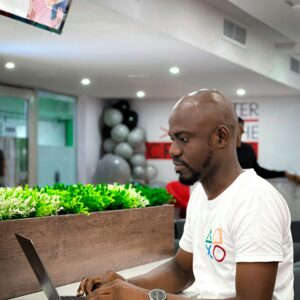 Kenya small shop front website laptop team