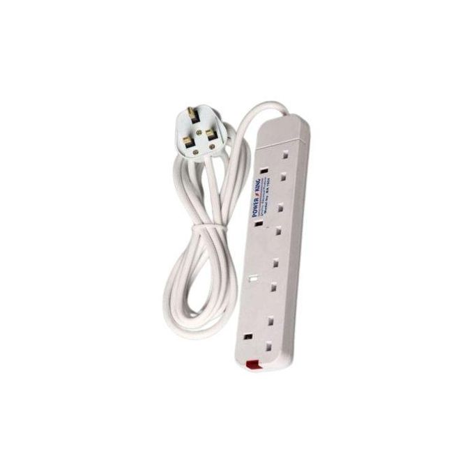 Power King Best 4 Way Power Extension With Long Cable – White 2 Power King Best 4 Way Power Extension With Long Cable – White - Image 2