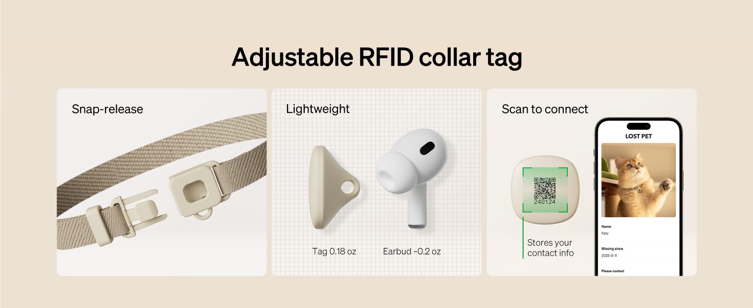 Adjustable RFID collar tag