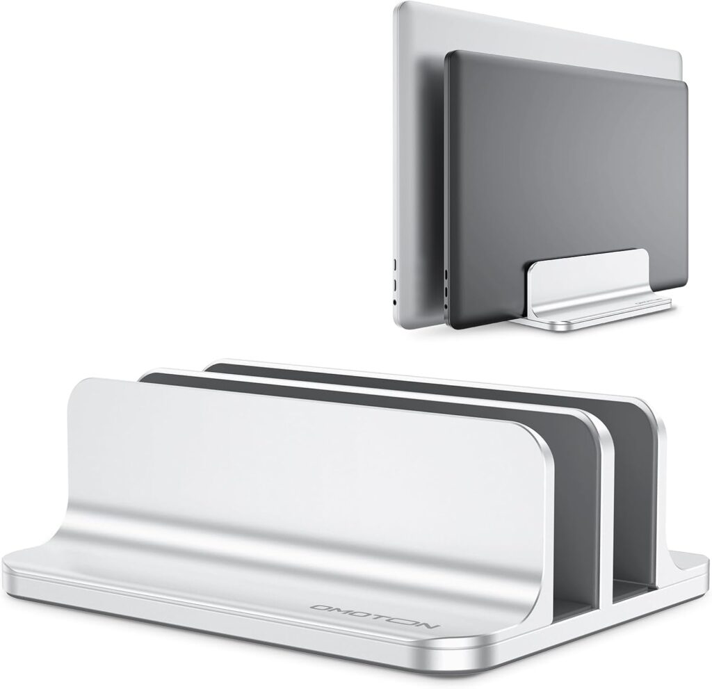 OMOTON Premium Double Vertical Laptop Stand (Anodized Aluminum)