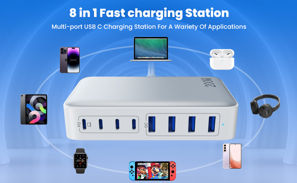 8 in 1 Fast Charging Station