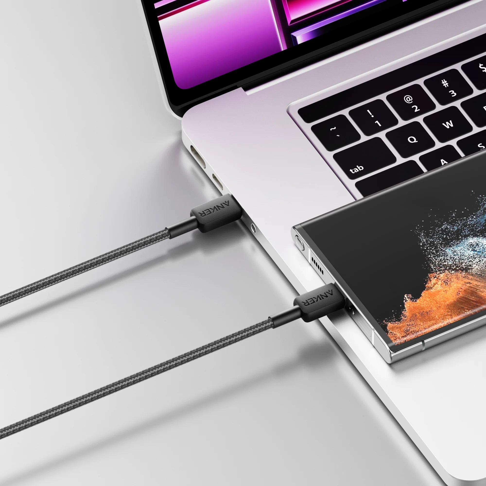 Anker Braided USB-C to USB-C Cable (6ft, 60W) - Heavy Duty Fast Charging 3 Anker Braided USB-C to USB-C Cable (6ft, 60W) - Heavy Duty Fast Charging - Image 3