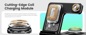3-in-1 Foldable Wireless Charging Station for Apple - iPhone 17/16/15/14/13, Apple Watch Ultra/10/9/8, and AirPods Pro 4/3 14 Cutting-Edge Coil Charging Module