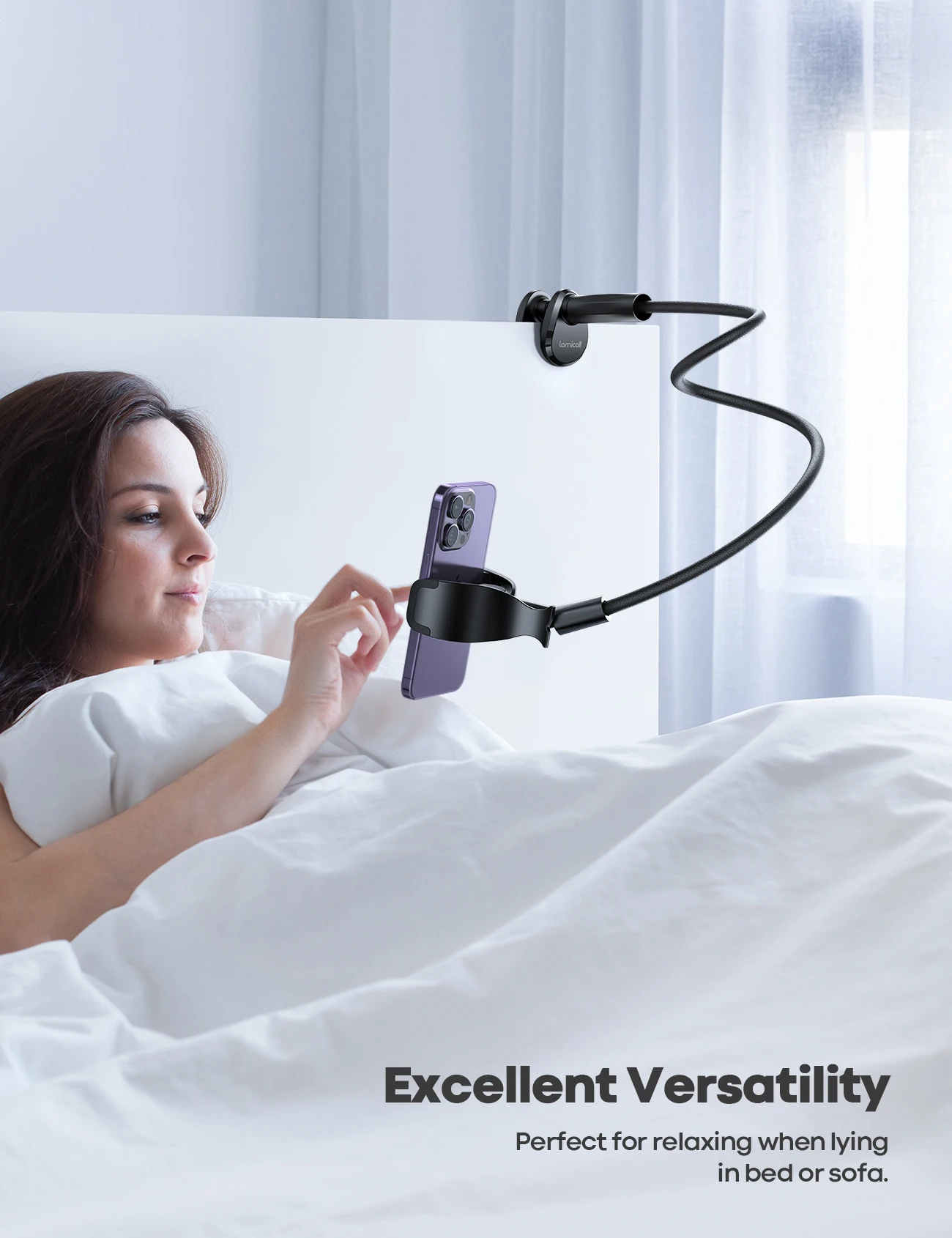 Lamicall GP05 Gooseneck Phone Holder | 38" Adjustable Bed & Desk Stand 4 Lamicall GP05 Gooseneck Phone Holder | 38" Adjustable Bed & Desk Stand - Image 4