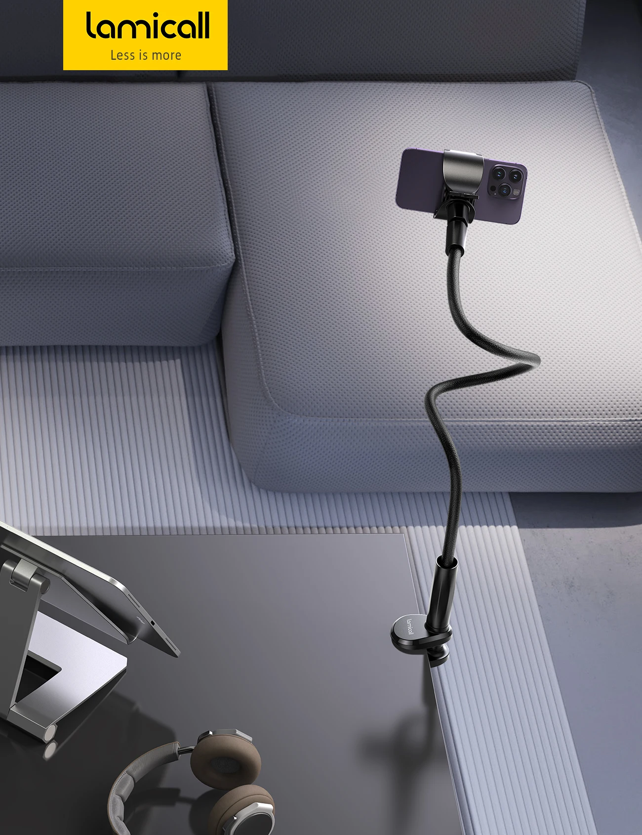 Lamicall GP05 Gooseneck Phone Holder | 38" Adjustable Bed & Desk Stand 6 Lamicall GP05 Gooseneck Phone Holder | 38" Adjustable Bed & Desk Stand - Image 6