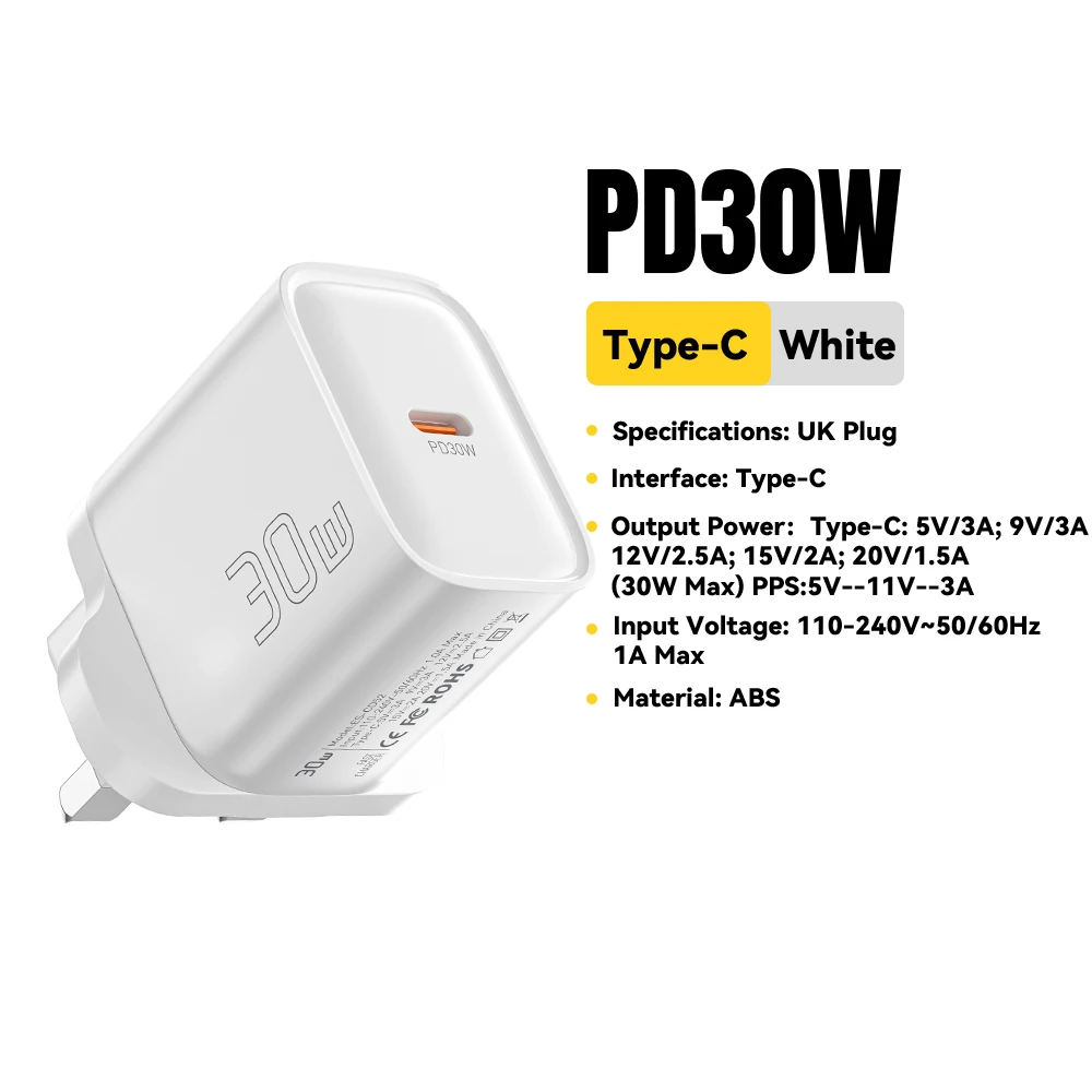 Essager 30W GaN USB-C PD Super Fast Charger (UK 3-Pin Plug) 7 Essager 30W GaN USB-C PD Super Fast Charger (UK 3-Pin Plug) - Image 7
