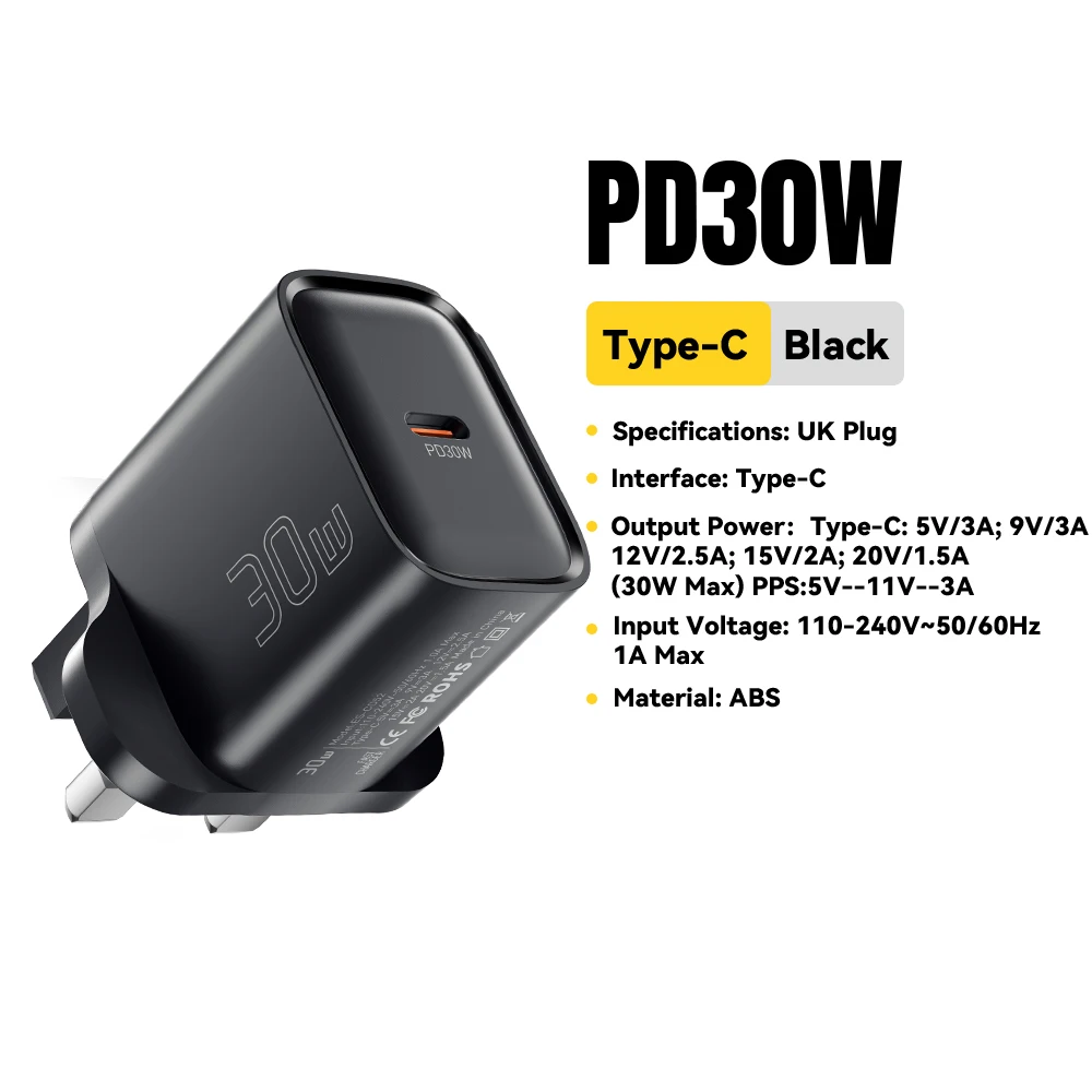 Essager 30W GaN USB-C PD Super Fast Charger (UK 3-Pin Plug) 6 Essager 30W GaN USB-C PD Super Fast Charger (UK 3-Pin Plug) - Image 6