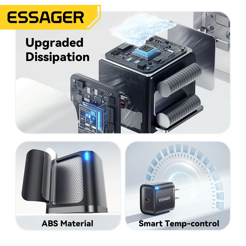 Essager 30W GaN USB-C PD Super Fast Charger (UK 3-Pin Plug) 4 Essager 30W GaN USB-C PD Super Fast Charger (UK 3-Pin Plug) - Image 4