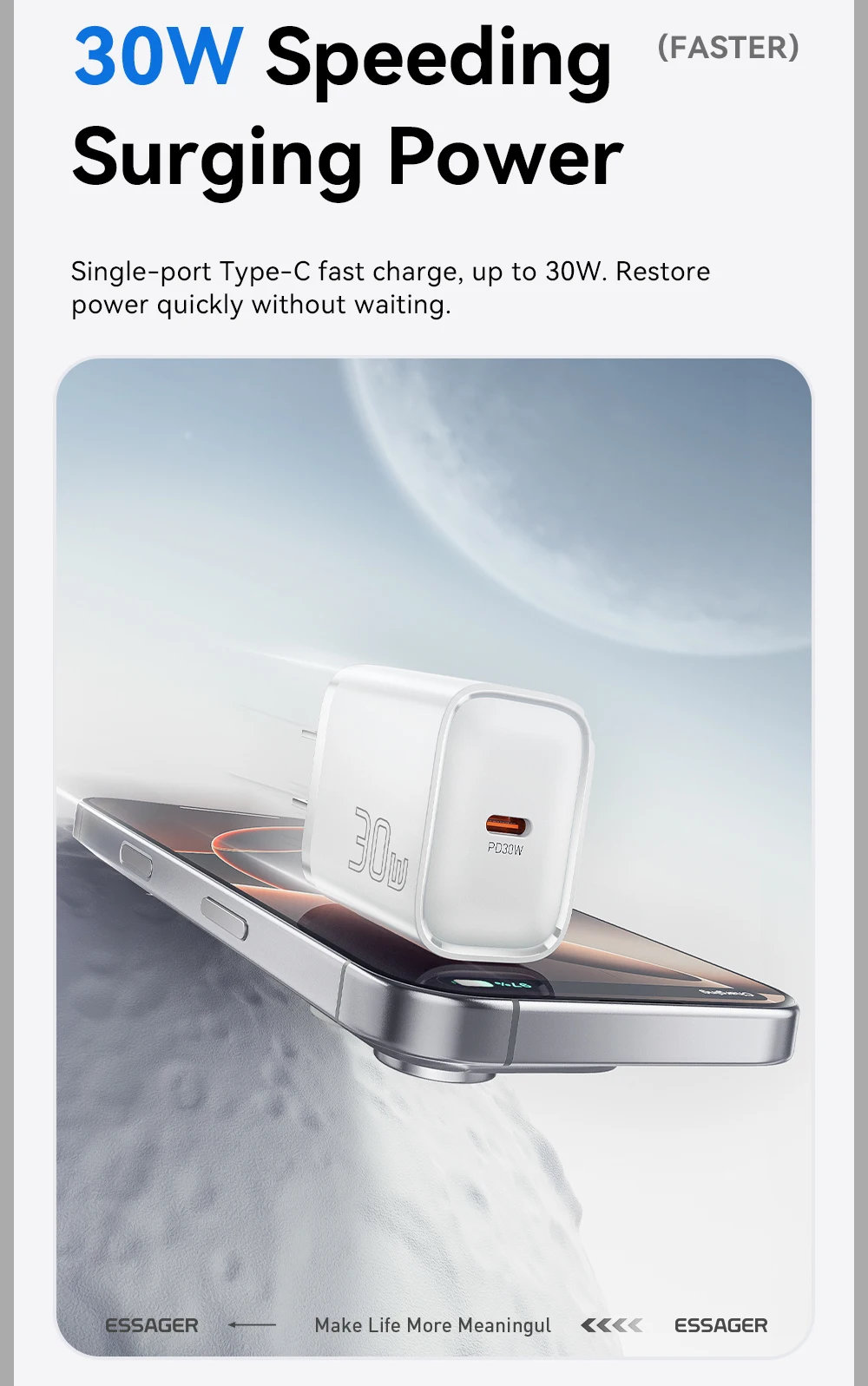 Essager 30W GaN USB-C PD Super Fast Charger (UK 3-Pin Plug) 15 Essager 30W GaN USB-C PD Super Fast Charger (UK 3-Pin Plug) - Image 15