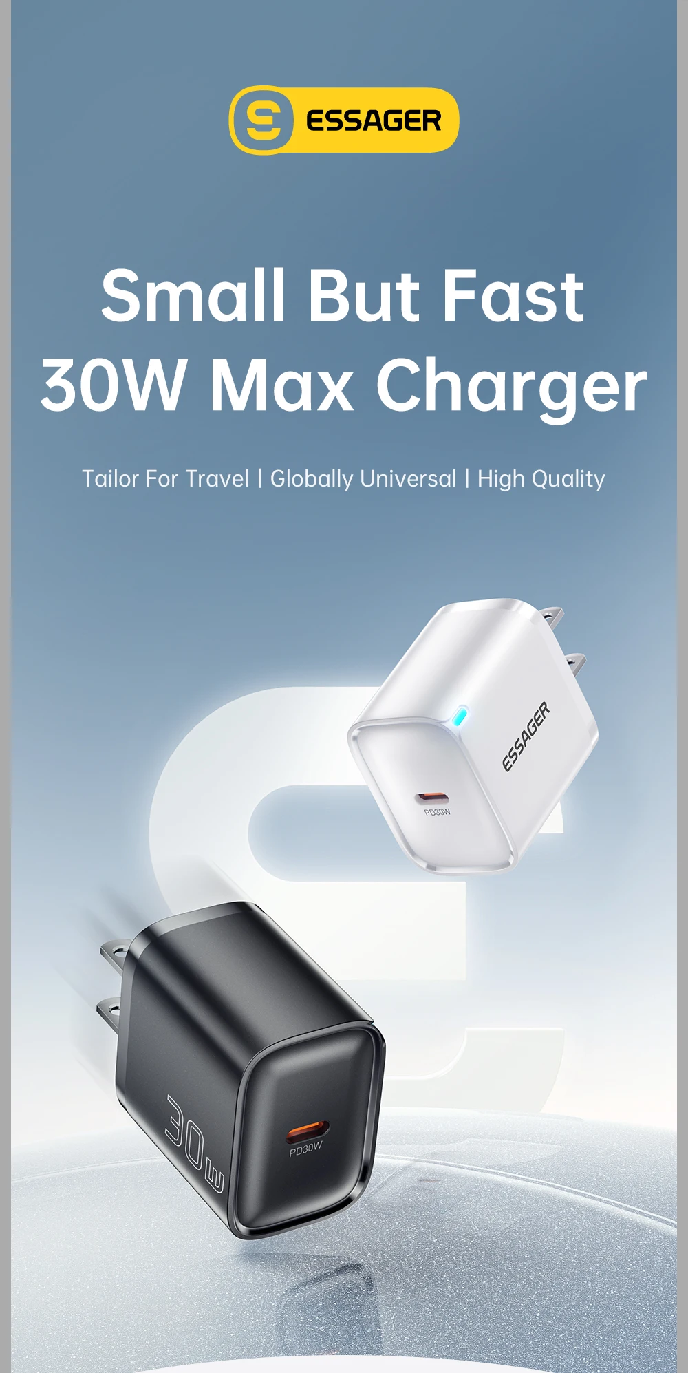 Essager 30W GaN USB-C PD Super Fast Charger (UK 3-Pin Plug) 12 Essager 30W GaN USB-C PD Super Fast Charger (UK 3-Pin Plug) - Image 12