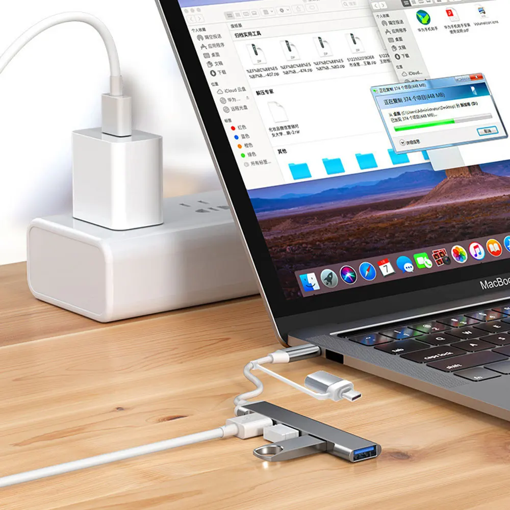 Zedify Pro 4-Port USB-C Aluminum OTG Hub 12 Zedify Pro 4-Port USB-C Aluminum OTG Hub - Image 12